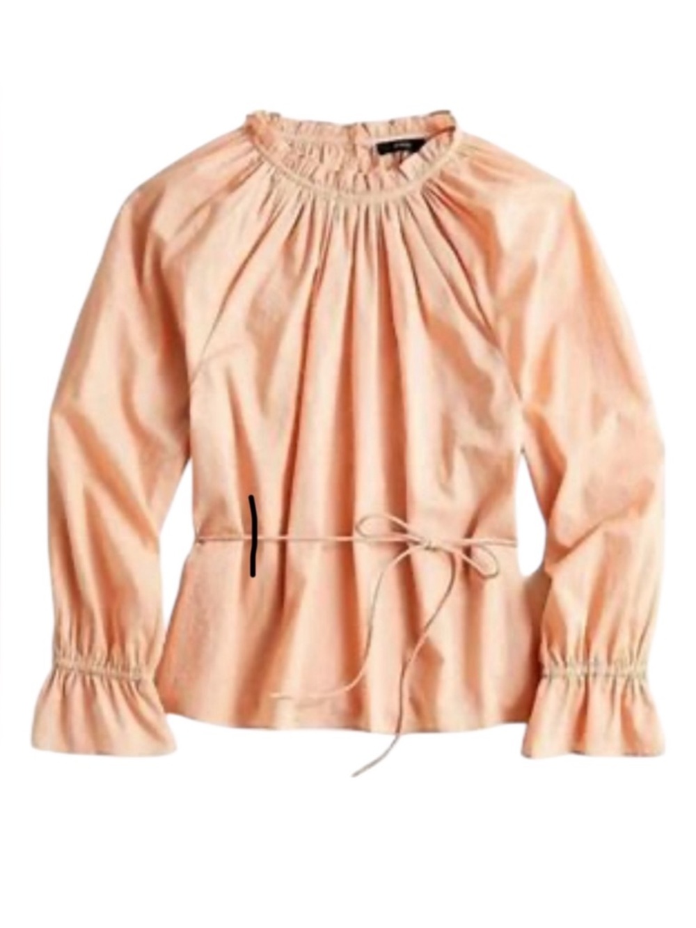 J. Crew Women’s Lightweight Peach/Blush Long Sleeve Top Blouse Tie Waist Size XS